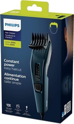 PHILIPS Hair Clipper Series 3000 HC3505/15: 13 Length Settings, Stainless Steel Blades