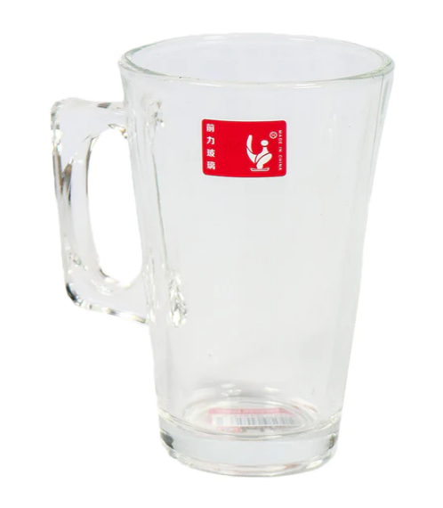 QIANLI ZB63 Glass Clear V-Shape Latte Mug 300ML 6Pc Set