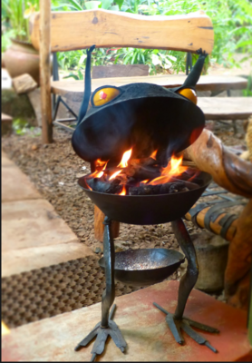 Charcoal Jiko The original space heater/drinks cooler handmade Kenyan frog