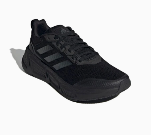 Adidas Quester Running Shoes: Black, Size 7, Enhanced Flexibility