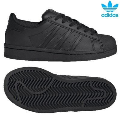 Adidas Kids Originals Lifestyle Shoes Superstar C (Color: Black, Size: 1-13)