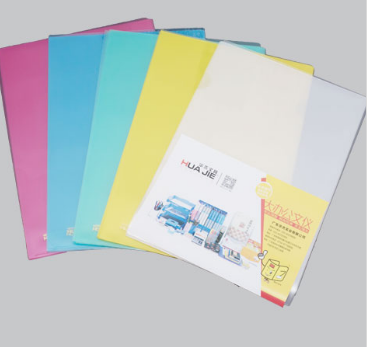 HUAJIE HE310 Translucent L-Shape Pocket Folders: 100-Pack of Colorful, Water-Resistant Organization (Multiple Colors Available)