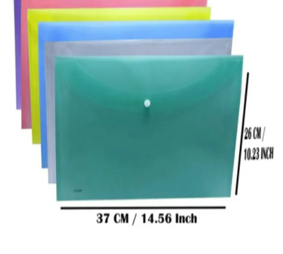 KT-3098 Assorted Color File Bags (10 Pack): Protect & Organize Documents Effortlessly