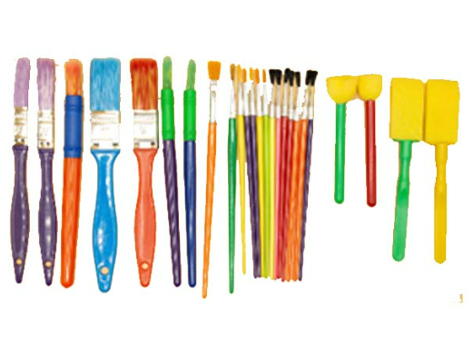 Art Essentials: 25 Paint &amp; Sponge Brushes Set for Creativity (PBRUSHX25 )