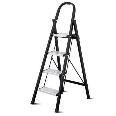 Deli 509204 4-Step Folding Ladder - Sturdy, Lightweight, Aluminum