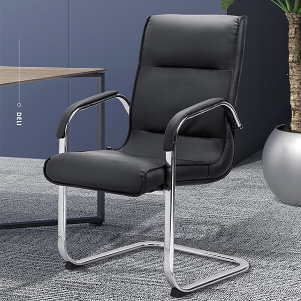 Deli 91201 Executive Leather Cantilever Visitor Office Chai