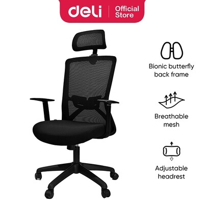 Deli E4510 Executive Highback Mesh Chair - Ergonomic Design, Lumbar Support, Boardroom Comfort (20% Discount!)