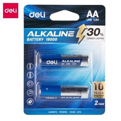 Deli 18500 LR6 Alkaline AA Batteries Wholesale Pack (40 Pack, 80 Batteries) - Long-Lasting Power for Homes & Businesses (20% OFF!)