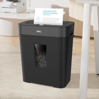 Deli T023 Cross-Cut Paper Shredder (8 Sheets, 15L Bin, P4 Security)