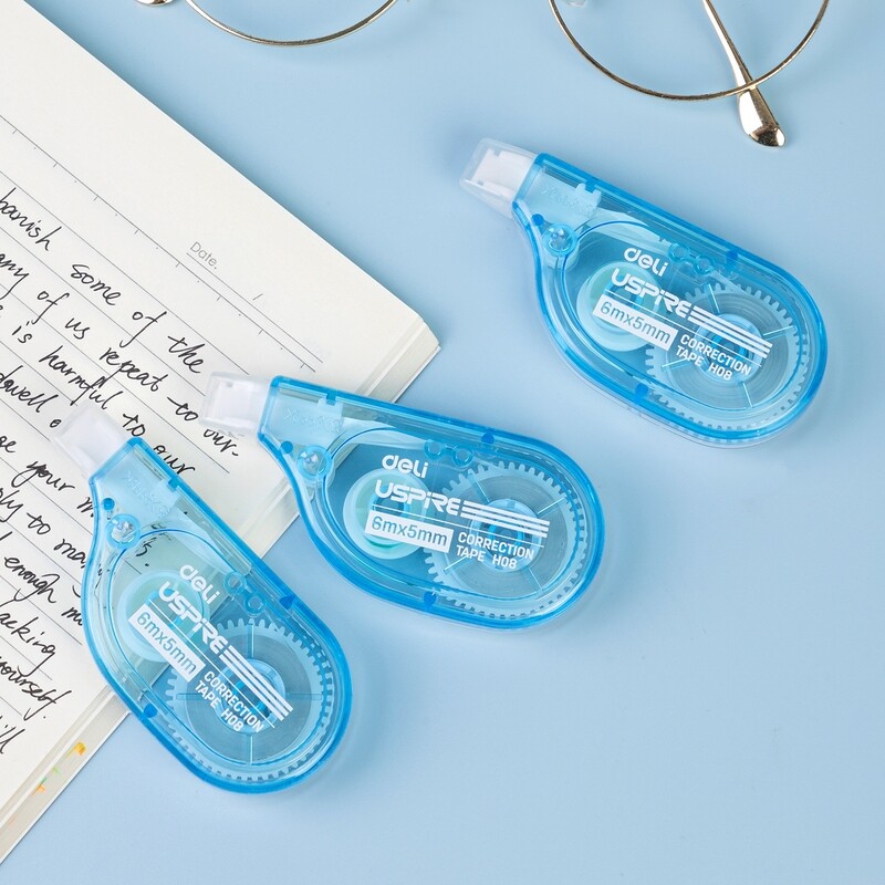 DELI EH08-BX USPIRE Correction Tape 5mm x 6m (12-Pack Wholesale) - Stock Up &amp; Save! (WOT05)
