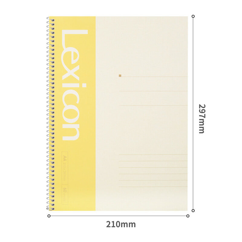 DELI 7688 Lexicon Spiral Notebook A4 60 Sheets (4-Pack )