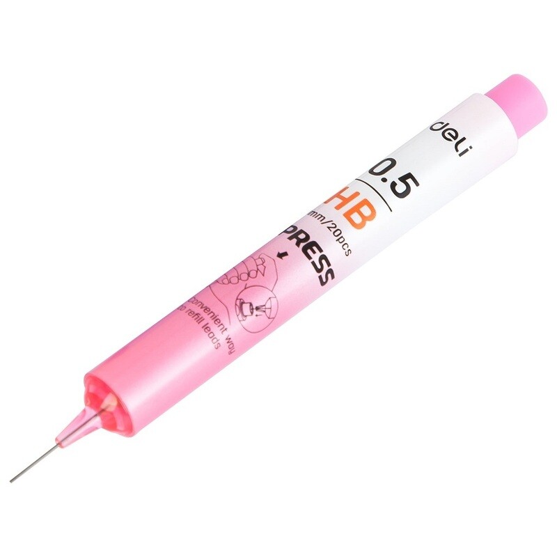 DELI U67400 Mechanical Pencil Lead (HB 0.5mm, 48-Tube Display Box) wholesale pack
