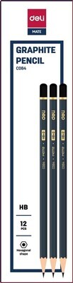 DELI C084 Premium HB Graphite Pencils (12-Pack) - Sharpen Your Writing & Creativity (PCLDC84)
