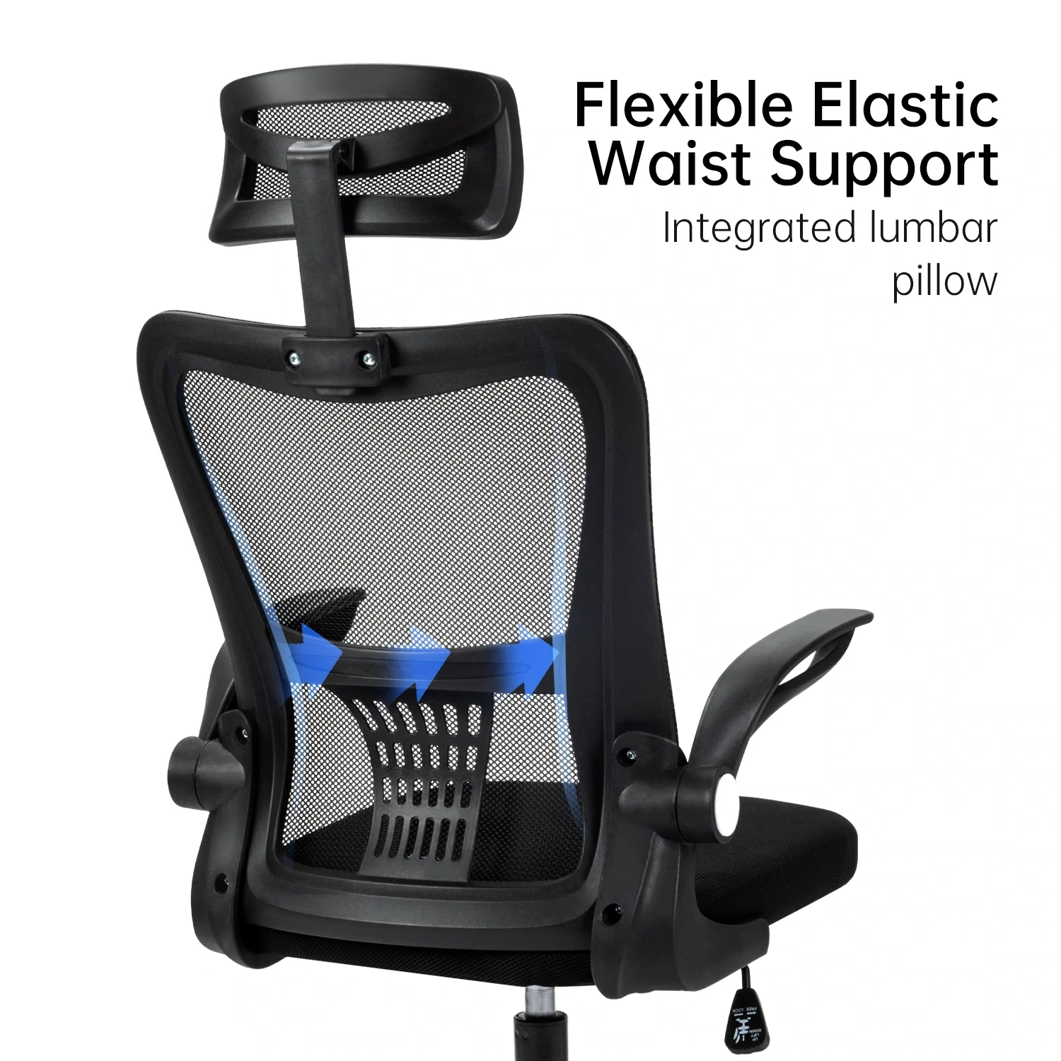 DELI E4925 Functional Mesh Task High Back Chair with Head Rest
