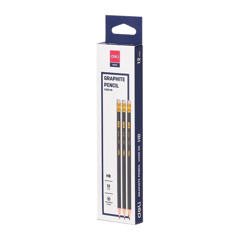 DELI U200 MATE HB Pencils with Rubber Tip (6-Dozen )