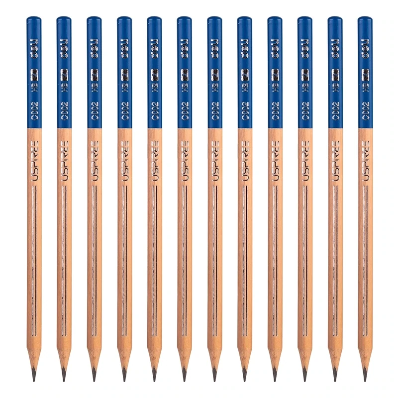 DELI C002-HB USPIRE Natural Wood-Grain HB Pencils (6-Dozen Wholesale)