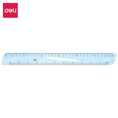 DELI EH11 Ruler 30cm (Transparent Blue): Stock Up on Precision & Style (10-Pack)