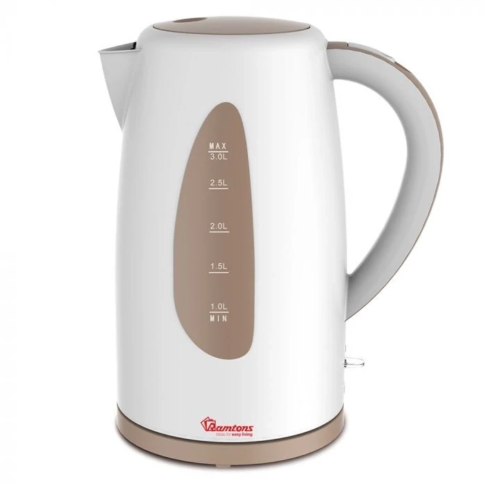 Ramtons 3L Cordless Electric Kettle - White & Brown RM/591