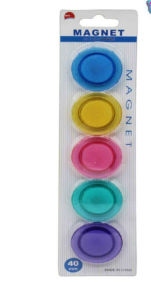 Fun & Functional: 40mm Clear Magnet Buttons (5 Pack)
