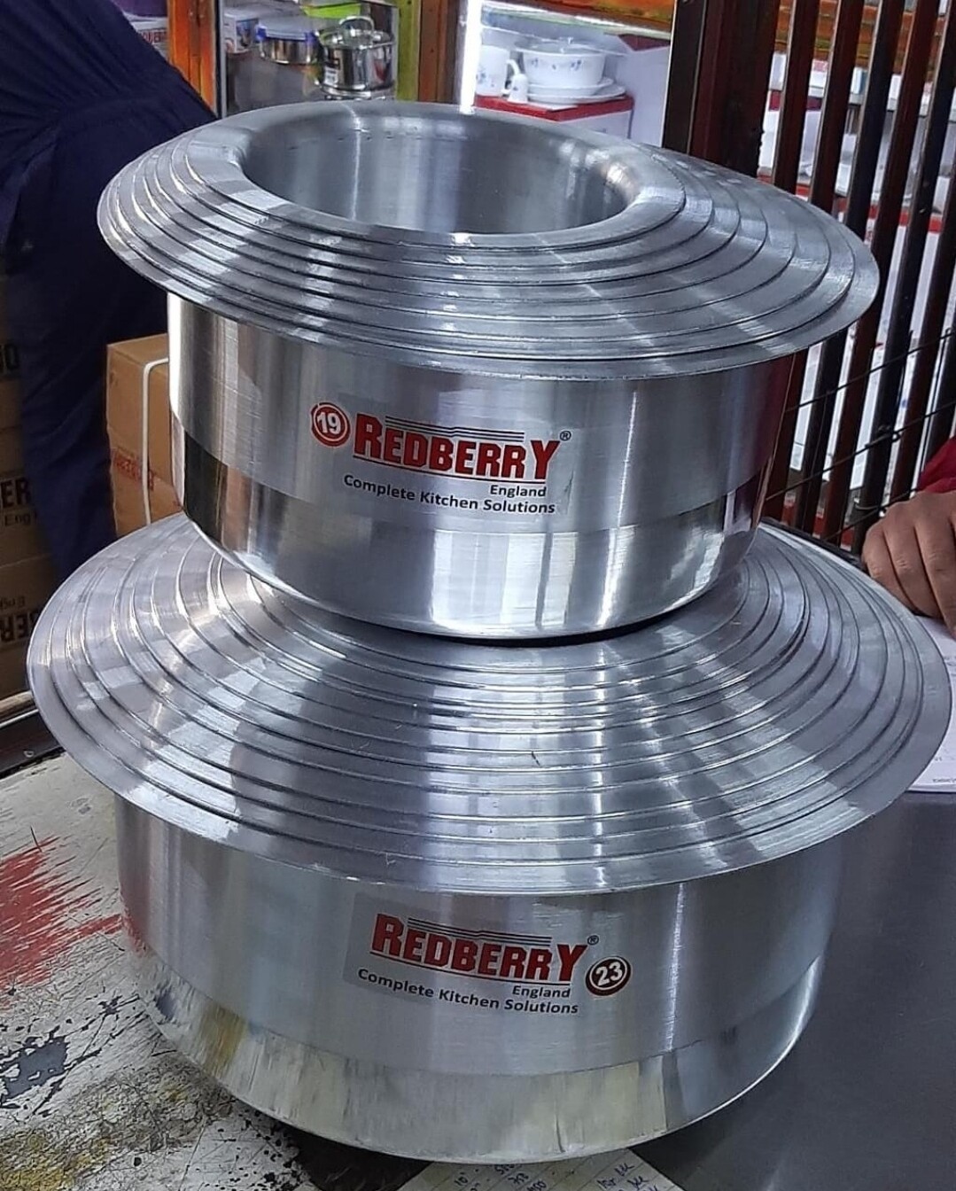 Aluminium Cooking pots 9pcs set no 12-19 Heavy Duty Polished