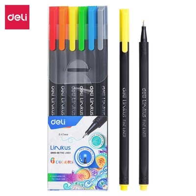 Deli Linkus Drawing Pens (6x 0.45mm Fineliners) EQ900