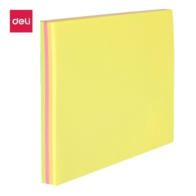 Deli A026 Neon Sticky Notes (4 Pads, 3"x3", Repositionable)