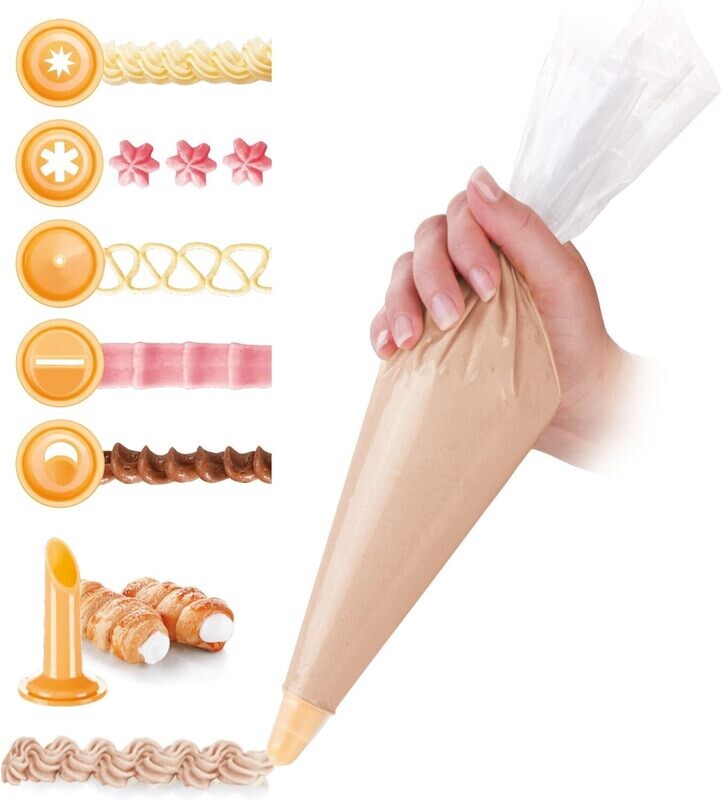 Tescoma 16-Piece Cake Decoration Piping Bag Set 630492