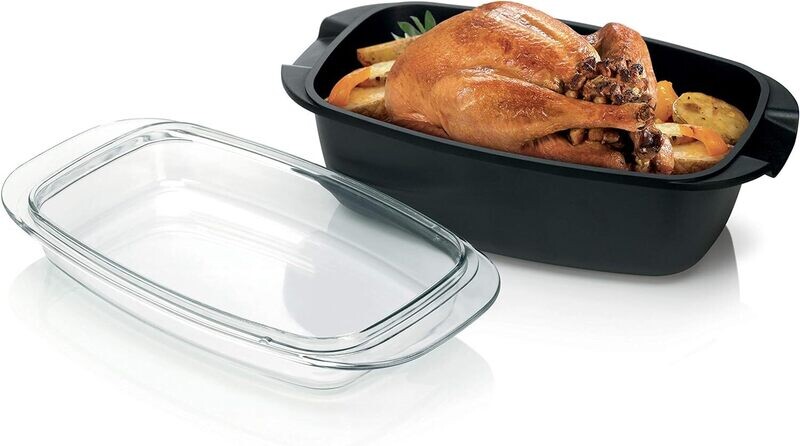 Tescoma Premium Ceramic Roaster with Lid 601939 (39x22cm) | Non-Stick &amp; Versatile