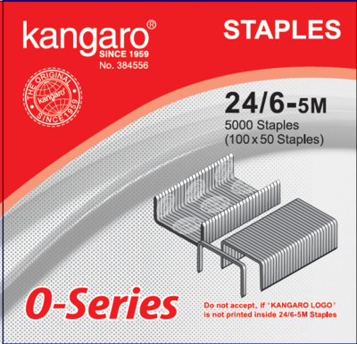 Kangaro Staples (10 Pack -50000 staples) | No. 24/6 - Bulk Savings (30% Off Online!)