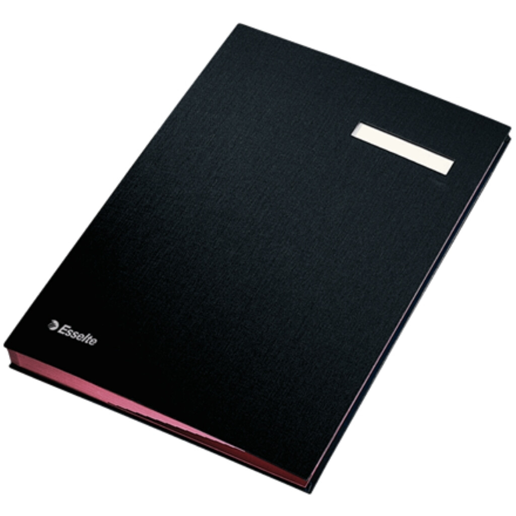 Esselte Signature Book 621063 (20 Pockets) | Secure & Organize Documents |Red Black Blue