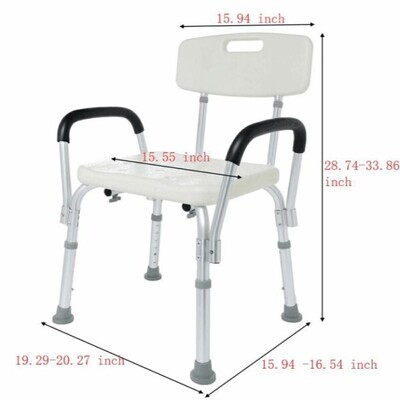 Aluminum shower chair with quick release back rest