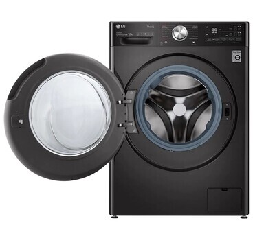 LG F4V9BWP2E Front Load Washing Machine, 12KG - Black