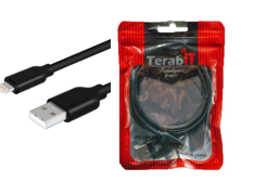 TERABIT 1m Type-C Cable (Black/White) - Fast Charging &amp; Data Sync YB-SJX007-C
