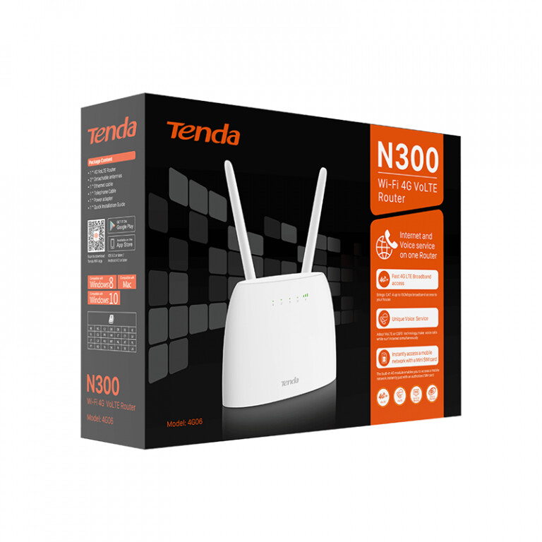 Tenda 4G680 300Mbps Wireless N300 4G LTE and VoLTE Router