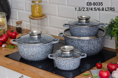 Edenberg Marble Cookware 10pcs induction friendly Cookware EB-8035