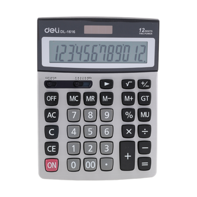 DELI e1616 Stronghold Calculator | 12-Digit Display, Metal Body, Dual Power