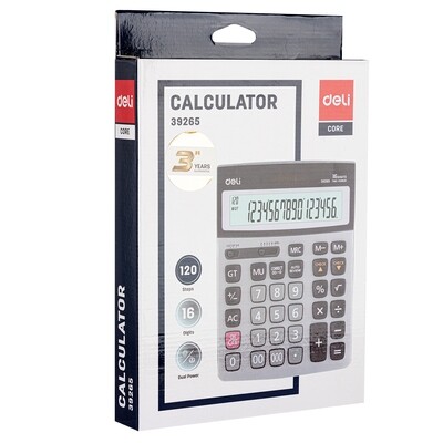 DELI E39265 Grandmaster Calculator | 16-Digit Display, 120-Step Check