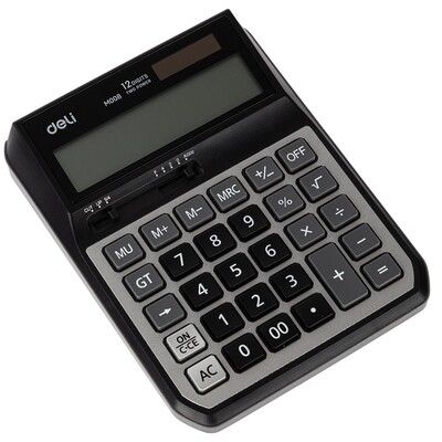 DELI EM008 Ironclad Calculator | 12-Digit Display, Metal Body