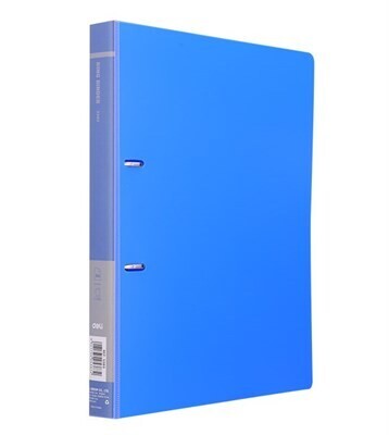 DELI 2-Ring Binder | A4, 180 Sheet Capacity, Blue/Black (E5383)