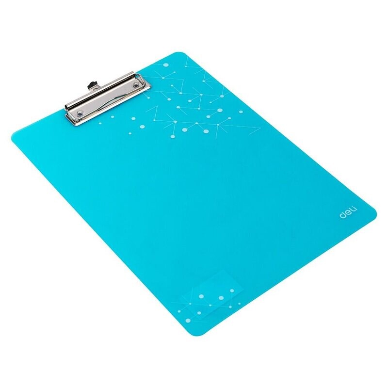 DELI GripRite Clipboard | A4, Translucent Blue, Secure Grip (EF75632)