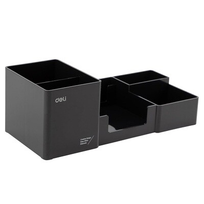 DELI Z00220 Desk Organizer | Black, 6 Compartments