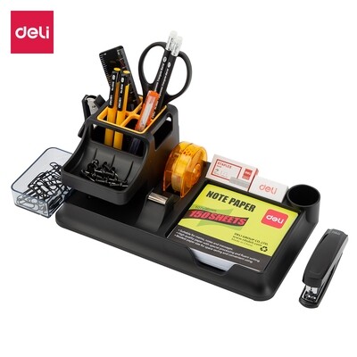 DELI E38252A Executive Suite Desk Set | Rotating Organizer, 16 Accessories