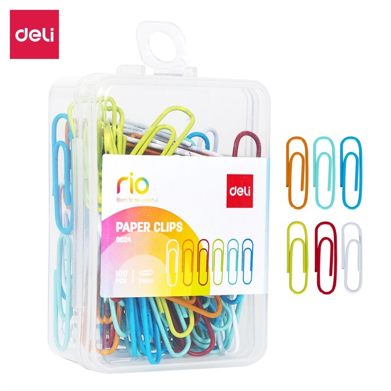 DELI ColorClips: Fun &amp; Functional Paper Clips (29mm - 100 Pack) E0024