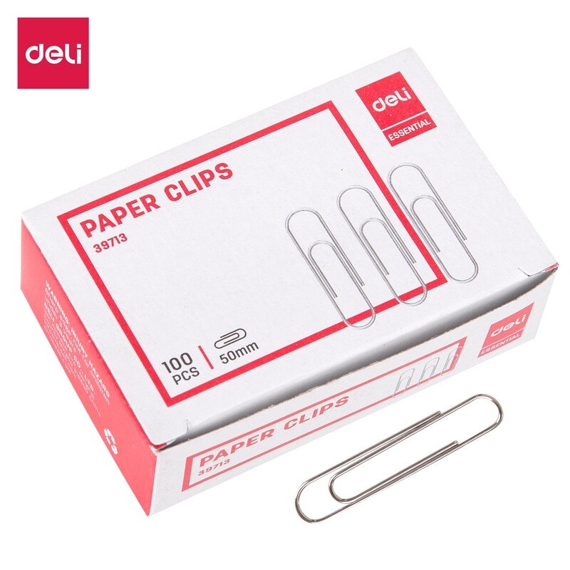 DELI BigHold Clips: Secure Large Files (50mm - 100 Pack)