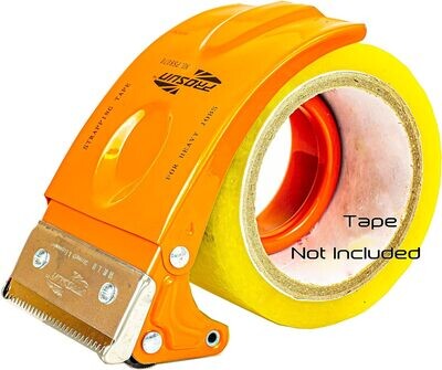 MegaHold Tape Gun (Metal) | Heavy-Duty Tape Dispenser for 50mm Tape (Orange)