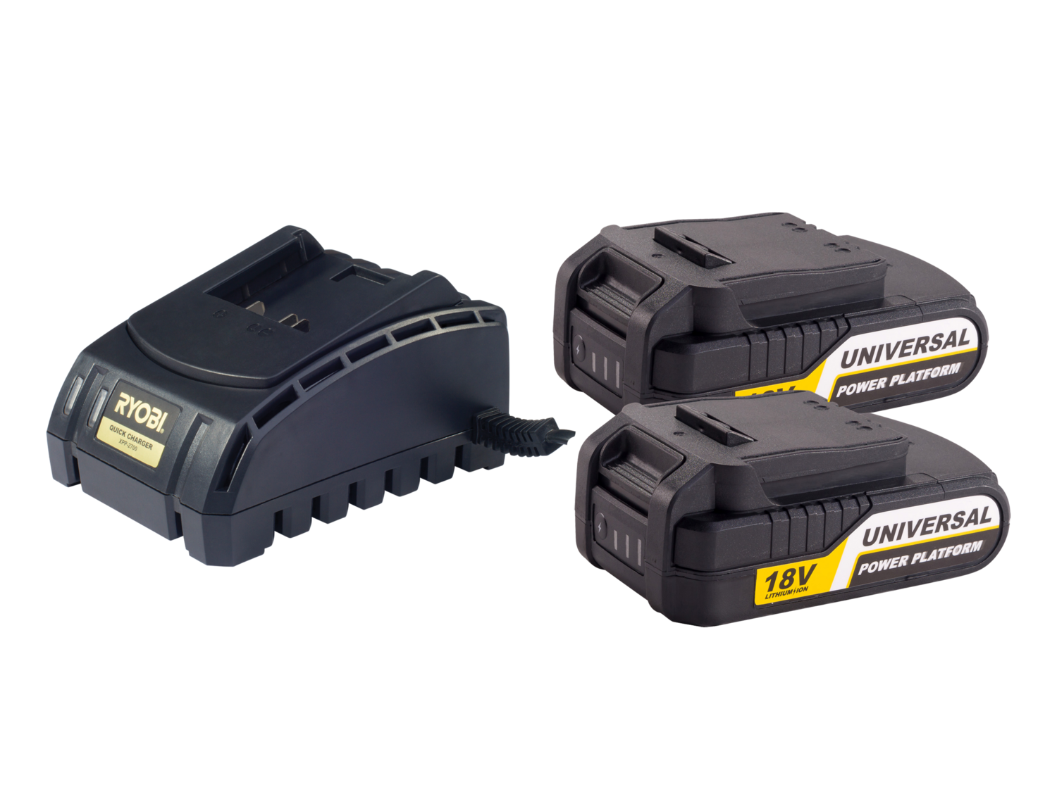 Ryobi 18V Batteries and Charger Kit (XB2000 X2, XPP2700)