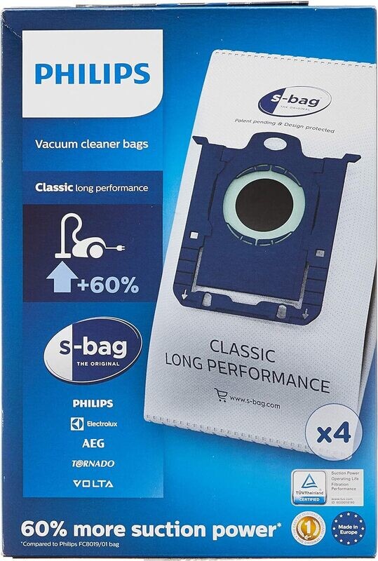 Philips S-Bag Classic Vacuum Bags  FC8021| Long-Lasting Performance | Anko Retail Kenya