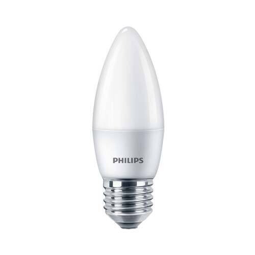 Philips 6.5W E27 Dimmable LED Candle Bulb (Frosted, Warm White)
