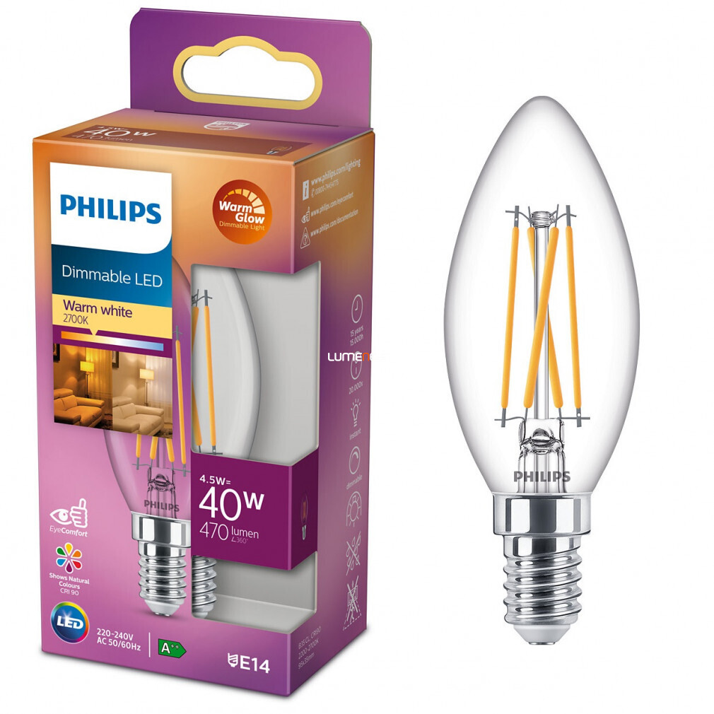 Philips 4W E14 Warm White LED Filament Candle Bulb | Vintage Style, Modern Efficiency | Anko Retail Kenya