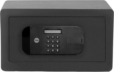 Yale YSEB/200/EB1 Motorised High Security Compact Safe - Digital Pin Code Access, Laser Cut Door & Lockdown Function + Override Key, Wall/Floor Mounting Bolts - Int Dims: 192 x 345 x 145 mm